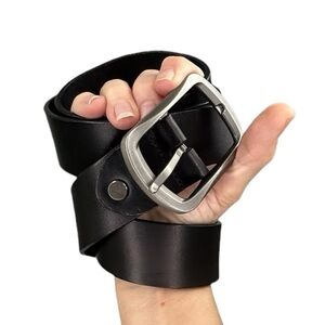 Bullko 100% Genuine Leather 7110 Dress  Brown Buckle Pewter Tone Buckle  42”